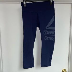 Reebok SpeedWick Crossfit Crop Leggings Blue Size Small